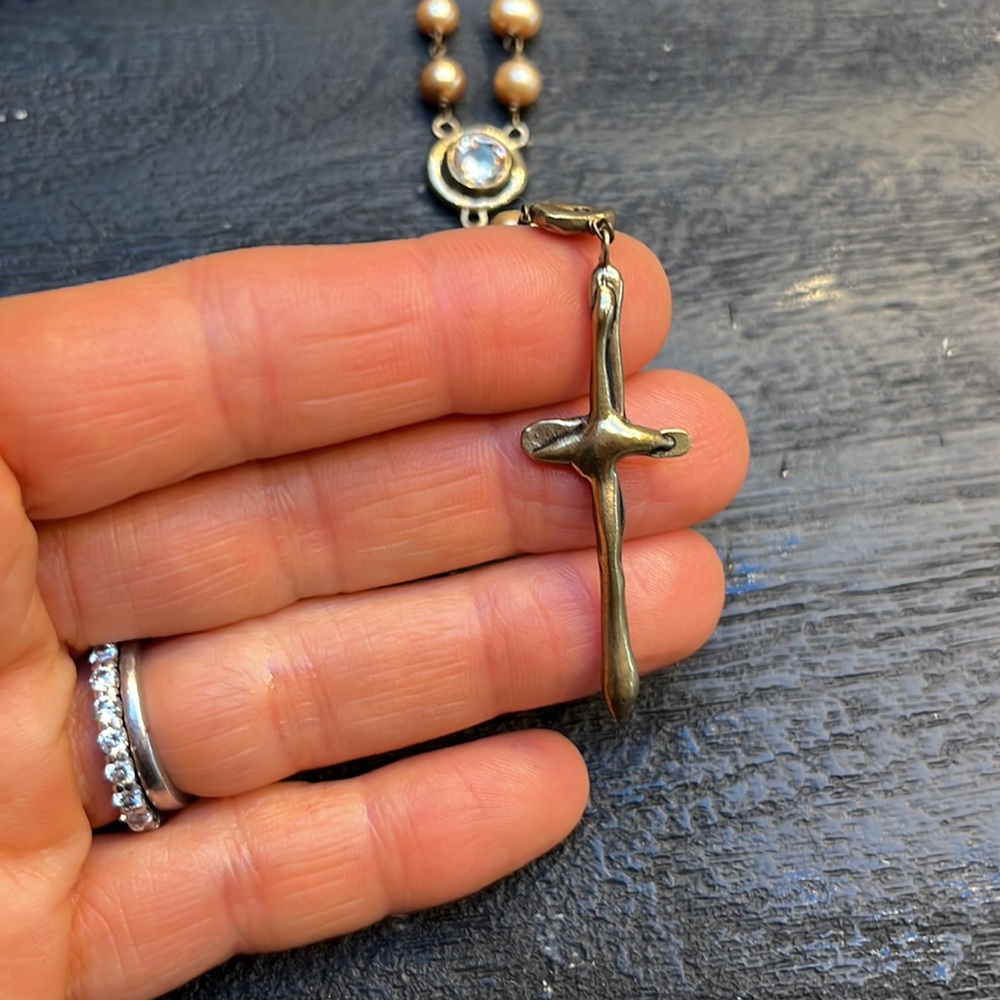 Beautiful Cross Statement Necklace - image 3